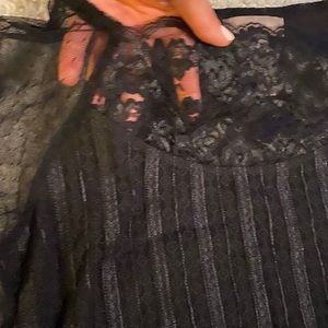 Vintage Black lacy top with sheer sleeves authentic Y2K juniors size small